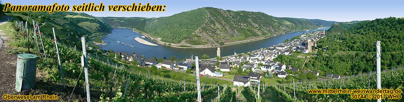 Oberwesel am Rhein, Panoramafoto, Mittelrhein Weinwandertag