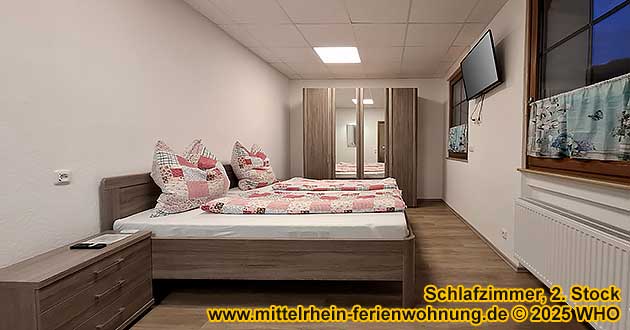 Mittelrhein-Ferienwohnung Oberwesel, Schlafzimmer, 2. Stock