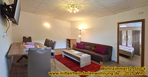 Mittelrhein-Ferienwohnung Oberwesel, Wohnzimmer, 2. Stock
