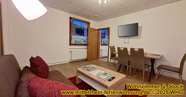 Mittelrhein-Ferienwohnung Oberwesel, Wohnzimmer, 2. Stock