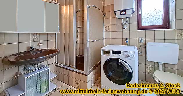 Mittelrhein-Ferienwohnung Oberwesel, Badezimmer, 2. Stock