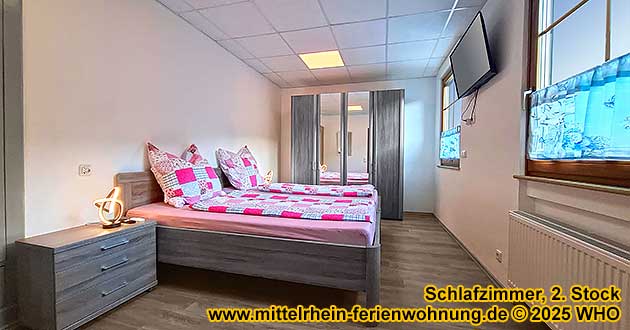 Mittelrhein-Ferienwohnung Oberwesel, Schlafzimmer, 2. Stock